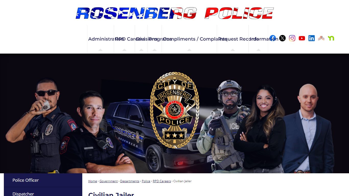 Civilian Jailer | Rosenberg, TX